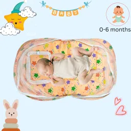 cuddlebud Polyester Infants Washable Polyster Baby Washable Bedding with Mosquito Net(Orange,0-6 M,1Pc) Mosquito Net image 4