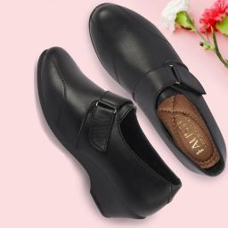 Fashion Hook and Loop Formal Office Platform Heel Wedges Slip On For Women-43