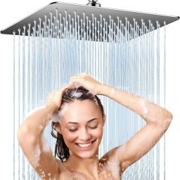12 inch Rain Shower Head without Arm For Bathroom High Grade Stainless Steel 304 Fixed Mount-image-36