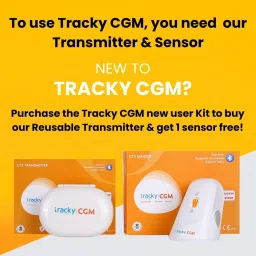 tracky CGM Sensor For continuous glucose monitoring Pack of 3 Glucometer image 3