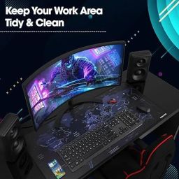 Bright Office Large Extended,Non-Slip Rubber Base, Soft Gaming Desk Keyboard Pad Mat Mousepad image 5