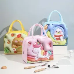 3D Cartoon Children's Lunch Box Insulation Bag(Multicolor) Waterproof Lunch Bag-5