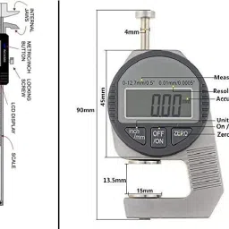 s r enterprise Electronic Micrometer Thickness Meter with LCD Display, Unit Conversion Snap Gauge image 2