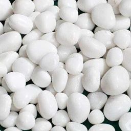 1Kg Natural Polished Pebble Stone (White) For Terrarium, Succulents, Garden Pots Polished, Carved, Regular Round Quartz Pebbles-image-82