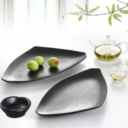 Paulsons Serving Platter Three Angle Screw Plate with Chain Restaurant Melamine Tray Serving Set-image-64