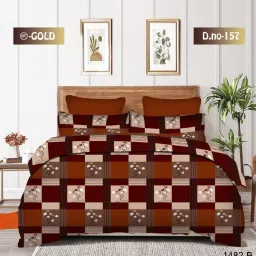 300 TC Polycotton King Printed Flat Bedsheet-18