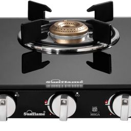 LPG GLASS TOP 3 BURNER "MEGA" BLACK GAS STOVE Glass Manual Gas Stove-image-30