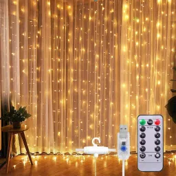300 LEDs 108 inch Yellow Flickering, Color Changing, Steady String Rice Lights-14