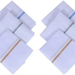 KUBER INDUSTRIES Cotton 6 Pieces Handkerchief set (White) ["White"] Handkerchief-image-20
