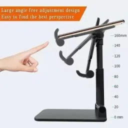 WHISTLE9 New Mobile Stand for Table Desk, Tablet Holder Accessories for Home Office with Flexible Height Angle Adjustment Single Gimbal for Mobile image 2