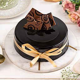 Decorated Chocolate Truffle Cake Half Kg Eggless-image-53