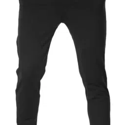 Men Regular Fit Black Linen Blend Trousers-image-21
