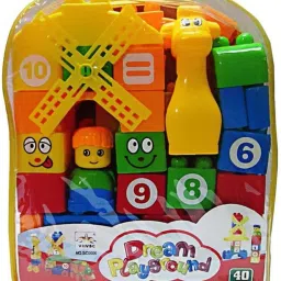 mummas kidz Learning Educational Toy 40 Piece Building Blocks with Cartoon Figures for Kids image 3