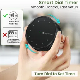 portronics Tixie Rotational Countdown Timer With 12 Timing Gear & Magnetic Attachments Digital Kitchen Timer image 4