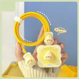 AEETZ CUTE CHEESE CHARGER Cover For iPhone Adapter 18/20W with 360°Protection & With Cable Protector-image-68