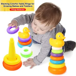 Toddler Stacking 6pcs Ring Educational Toy Set For Kids and Babies - Duck-18