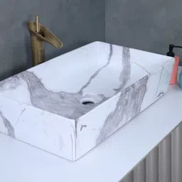 Designer Ceramic Table Top Wash Basin For Bathroom (24 x 14 x 5 Inch) Counter Top-image-12