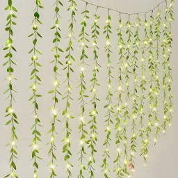 vespa Leaf Curtain LED String Copper Light Remote Control, Adjustable Brightness Candle image 5