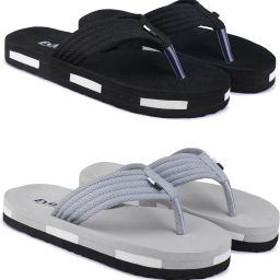 Mens Comfortable Trending And Stylish Multicolor Embozing Flipflop (Pack Of 2) Men Slippers-image-88