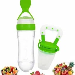 Baby Silicone Food Feeder And Fruit Nibbler Combo Teether - Plastic-image-80