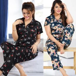 sidwa Women Night Suit Set Multicolor Printed-picture-48