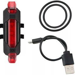 Bicycle Rear Light 5 LED USB Rechargeable Waterproof LED Rear Break Light (Red) LED Rear Break Light-18
