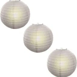 Paper Hanging Lantern Ball Lamp Shade, 12-inch (White, Pack of 10) White Paper Hanging Lantern-0