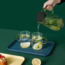 keshuenterprise rectangular colorful serving trays (25 Cm, Random, Pack of 2) Tray image 3