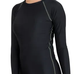 Women Solid Round Neck Polyester Black T-Shirt-image-26