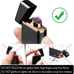 youth gallery New Arc Cigarette Lighter for Men, Smoking, Gifts, Electric Arc Lighter Plasma Flameless Windproof Lighter with Battery Display USB Rechargeable Lighter Pocket Lighter image 2