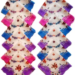 ANGELHAVEN Cutwork Soft Cotton Hankies for Woman,Girls Set of 12 (Multicolor) ["Multicolor"] Handkerchief-image-106