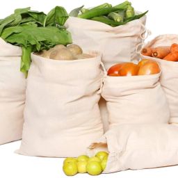 100% Cotton Vegetable Sabji Kitchen Freez Storage Pouch for Washable Grocery Bag Cotton Fruit & Vegetable Basket-image-66
