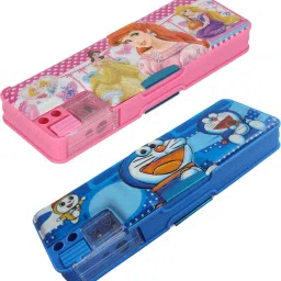 Princess,Doraemon Character Print Art Plastic Pencil Boxes-1