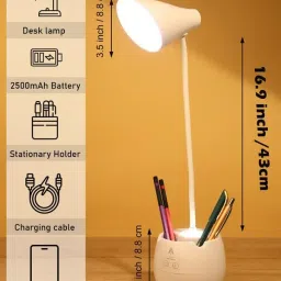 quickmove Desk Lamp 3 Light Mode & Dual Light Touch LED, Rechargeable Study Lamp Study Lamp image 4