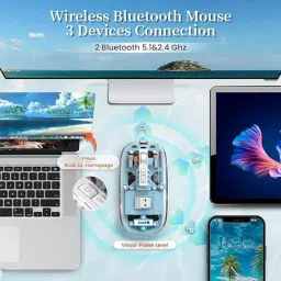 Astrill Wireless Bluetooth 5.1 & 2.4G Mini Lightweight Mouse Wireless Ambidextrous Optical Gaming Mouse with Bluetooth image 5