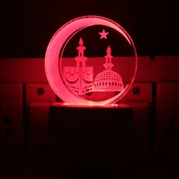 3D Illusion LED Light Night Lights for 7 Colors Led Changing Lighting Bedroom Decoration Decorative Lighting Gifts for Boys Girls Kids Baby Friends MAKKA MADINA DESIGN Night Lamp ( 5 cm, Multicolor ) Night Lamp-picture-19