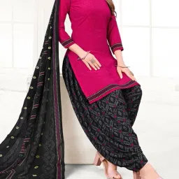 Unstitched Crepe Salwar Suit Material Printed-image-15