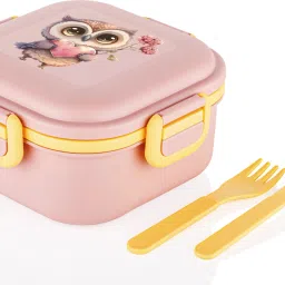 Pink tiffin box School,Collage and Office with Two Spoon 1 Containers Lunch Box 1 Containers Lunch Box-image-82