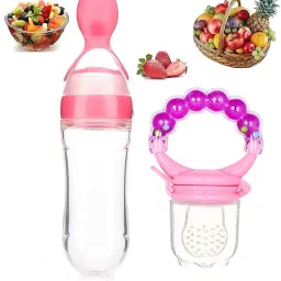 90ML Newborn Baby Feeding Bottle & Rattle Massaging Silicone Soothers Feeder-14