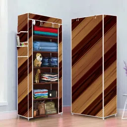 11A6_1 Door 6 Shelf Carbon Steel Collapsible Wardrobe-25