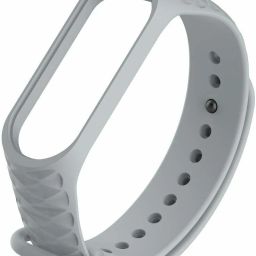 Epaal 3D Knurling Diamond Textured Strap for Mi Band 4 & Mi Band 3 - Grey Smart Band Strap-image-3