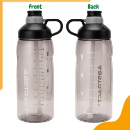 abstract water bottle with time and capacity marker with sipper 2000 ml Bottle image 2