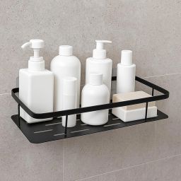 Aluminium Bathroom Shelf with Magic Stickers Aluminium 1 Pockets-image-5