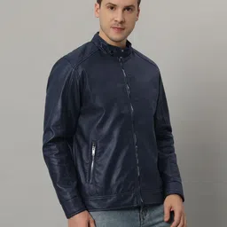metronaut Full Sleeve Solid Men Leather Jacket-picture-1