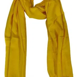 Solid Pure Cotton Women Yellow Stole-image-47