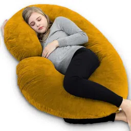 Luxurious Imported Velvet C Shaped Microfibre Solid Pregnancy Pillow Pack of 1-14