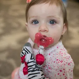 dr. brown's Lovey Pacifier and Teether Holder, 0 Months Plus, Zebra with Pink Pacifier Soother image 4