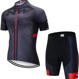 Cycle suits for men, jersey, mountain bike, short, bike clothing, L, CL-3515 Striped Men Black, Red Swimsuit-image-21