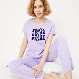 Women Night Suit Set Purple Printed-image-50