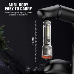 pick ur needs Rechargeable Metal Body Torch Zoomable Head 1200 mAh Battery 3 Color Mode Lights 5 hrs Torch Emergency Light image 5